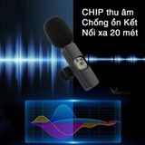  Micro Thu Âm Cài Áo Không Dây Chống Ồn Chân Type C 