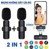  Micro Thu Âm Cài Áo Không Dây Chống Ồn Chân Type C 