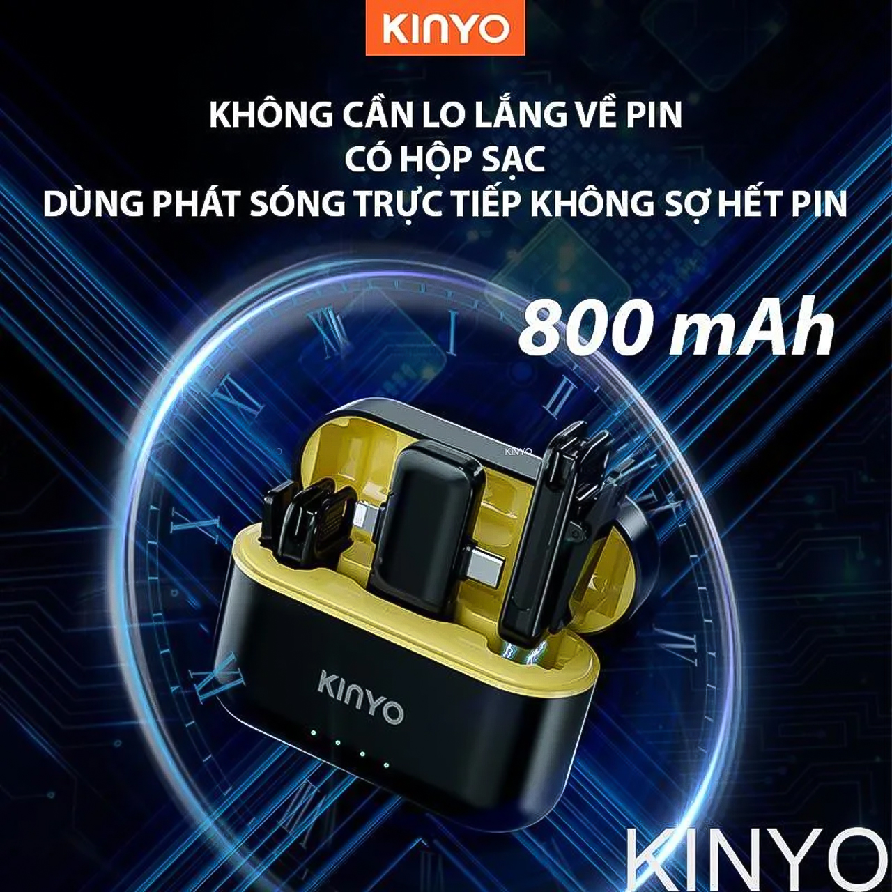Micro thu am kep ao khong day kinyo M36 2