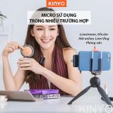  Micro Thu Âm Không Dây Cài Áo Kinyo M36 Kèm Dock Sạc Lọc Âm Chống Ồn Cao Cấp Có 2 Đầu 