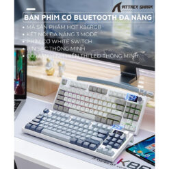Ban phim Co Bluetooth Khong Day Attack Shark K86 Gaming LED RGB 15