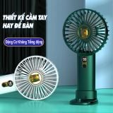  Quạt Mini Cầm Tay Chạy Cực Êm Siêu Bền Có Cổng Sạc 