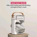  Quạt Điều Hòa Hơi Nước Mini Để Bàn 3 Chế Độ Làm Mát, Tích Hợp Đèn Led 7 Màu, Hẹn Giờ 