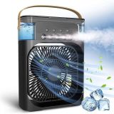  Quạt Điều Hòa Hơi Nước Mini Để Bàn 3 Chế Độ Làm Mát, Tích Hợp Đèn Led 7 Màu, Hẹn Giờ 