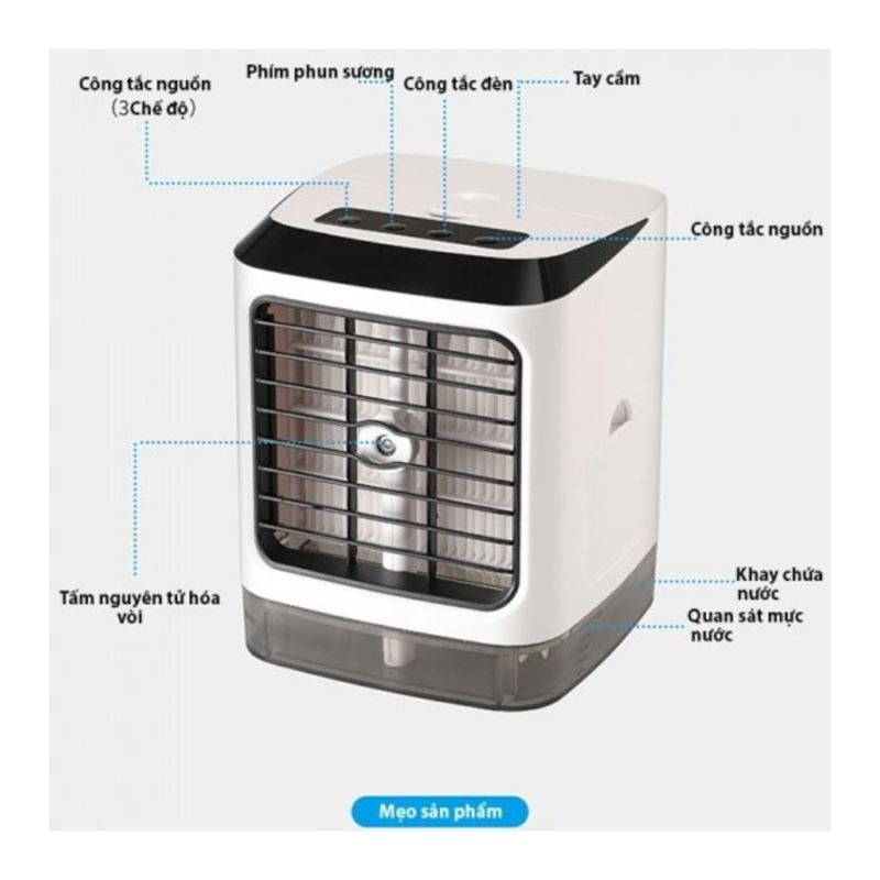 Quạt điều hòa mini để bàn Humidifier 880G phun sương và tạo hơi lạnh