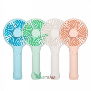 Quạt Cầm Tay Mini 4 Cánh Pin Sạc 3 Tốc Độ Gió, Có Đế Giữ Chắc Chắn