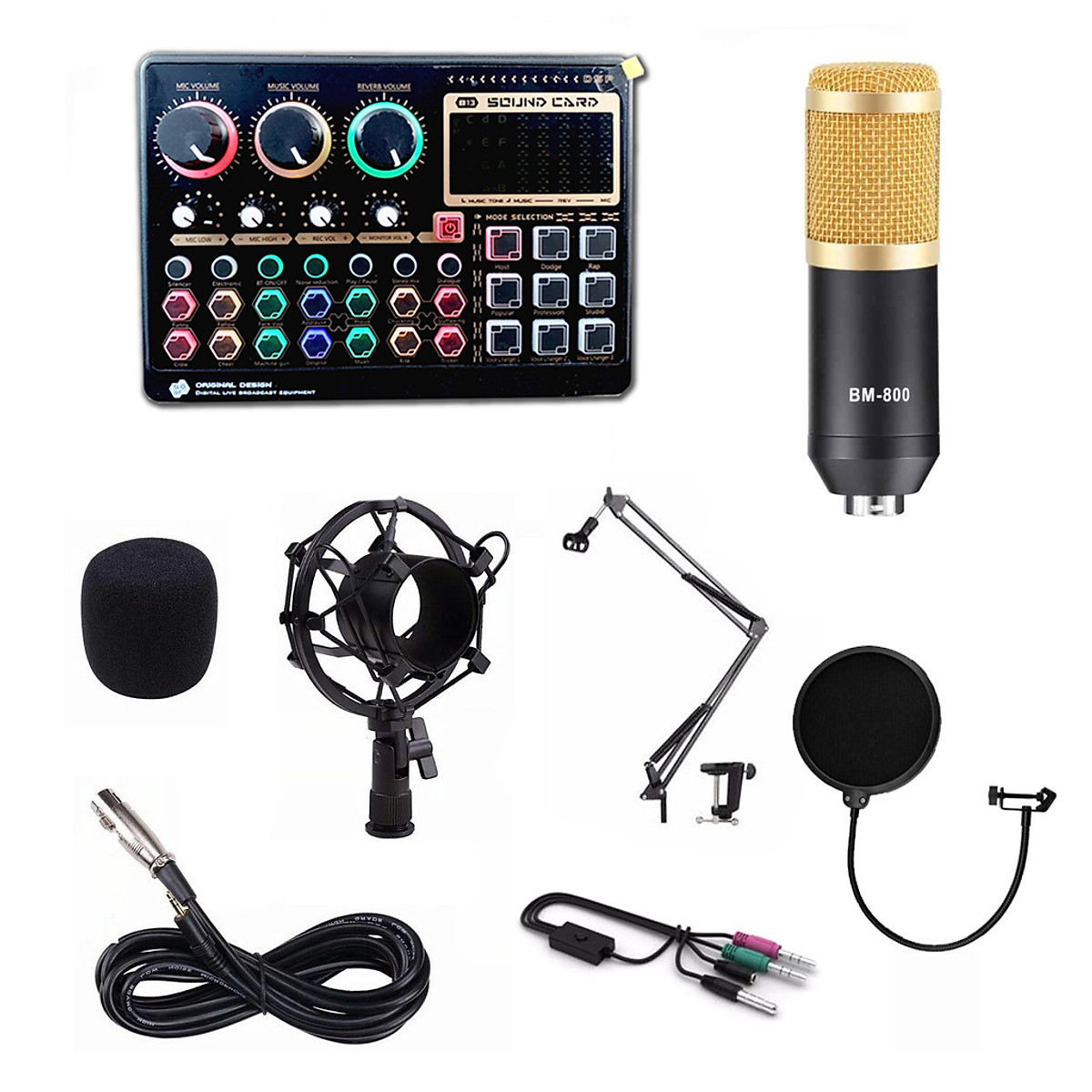 soundcard_b13_mic_bm800 bộ thu âm tại nhà tốt nhất