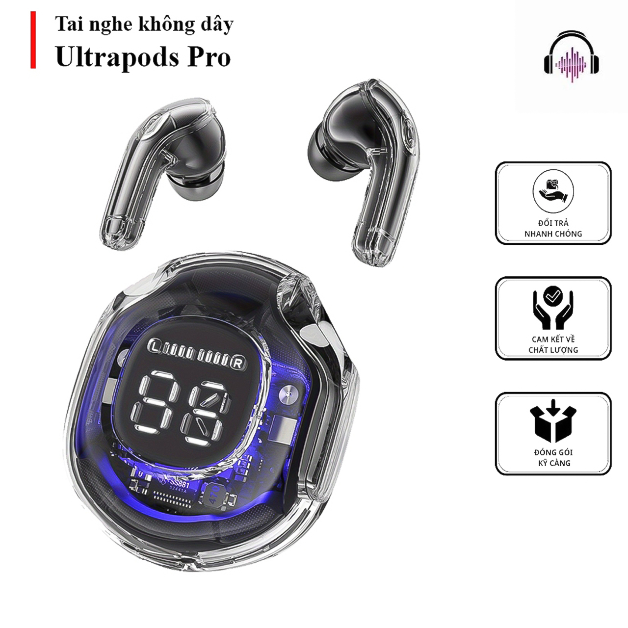 Audífonos Crystal T8 + Protector: Experiencia de Audio Inigualable - Audífonos Crystal T8 + Protector