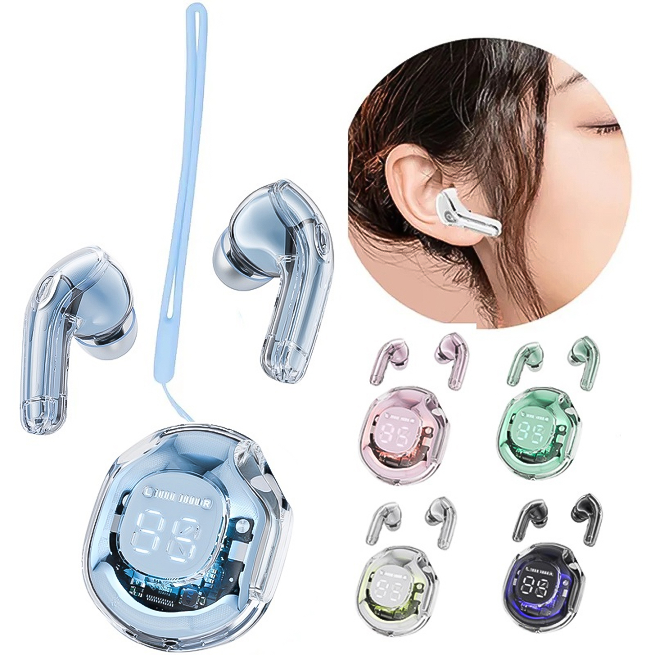 Audífonos Crystal T8 + Protector: Experiencia de Audio Inigualable - Audífonos Crystal T8 + Protector