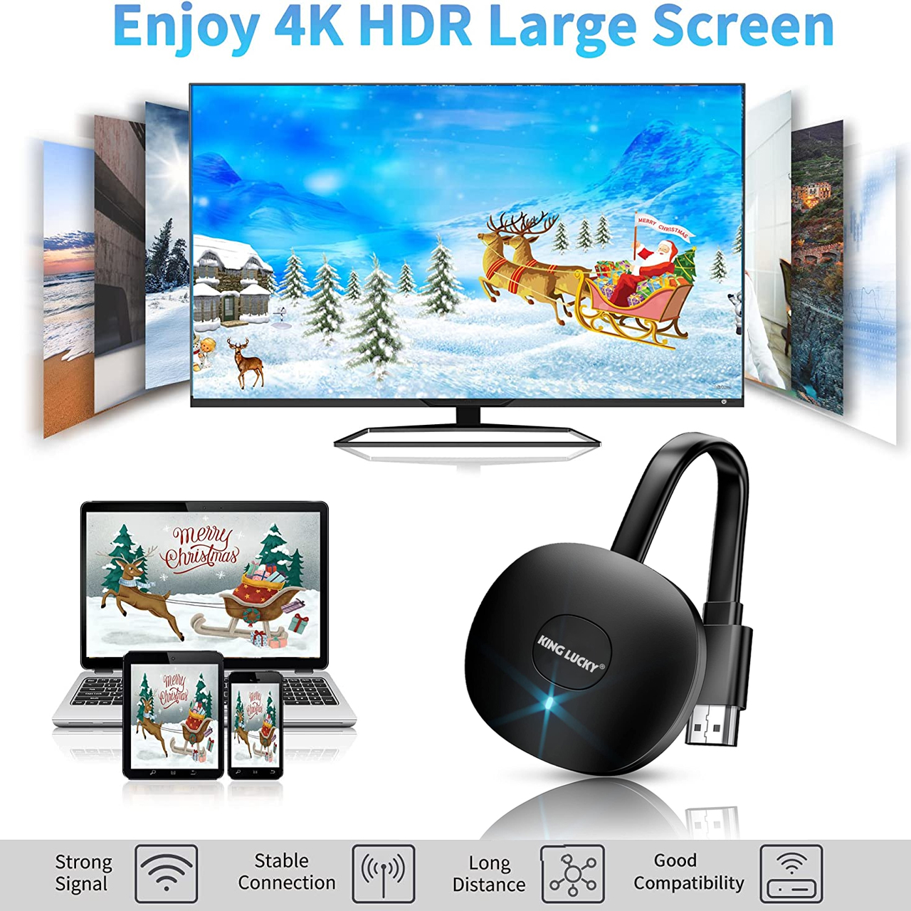 Thiết Bị Kết Nối HDMI Không Dây G26 2.4G 1080P Và 4K WiFi Cho IOS, Androi 13 thiet bi ket noi HDMI khong day KINGLUCKY G26 2