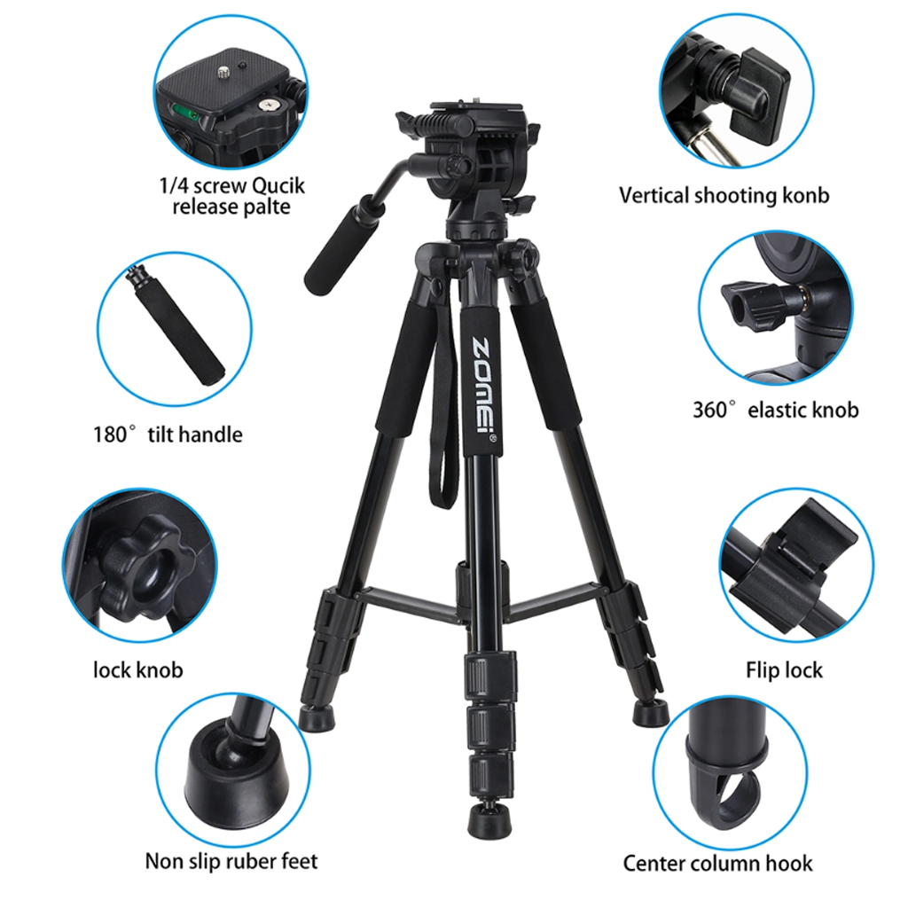 Tripod ZOMEI Q310 Chuyên Nghiệp Cho Chân Máy Ảnh 11 Tripod may anh dien thoai zomei Q310 7
