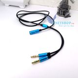  CÁP GỘP AUDIO VÀ MICRO 2 JACK 3.5MM CHÂN CẮM SANG 1 JACK 3.5MM 