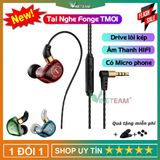 Tai Nghe Nhét Tai Chống ồn Có Dây Fonge TM01 Drive lõi Kép Âm Thanh HIFI Có Micro , Chơi game Tốt -dc4465 
