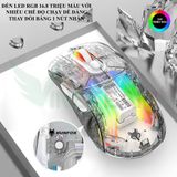  Chuột không dây XUNFOX XYH20 3 chế độ kết nối, thiết kế trong suốt độc lạ kèm nhiều chế độ đèn led RGB -DC4998 
