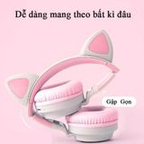  Tai Nghe Mèo Bluetooth P47M, Tai Mèo Dễ Thương Có Mic, Âm Bass Mạnh Mẽ Led đổi màu cực đẹp -dc4577 