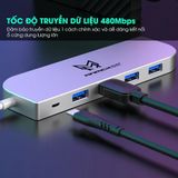  HUB USB 2.0 Cao Cấp - Mở Rộng Kết Nối Dễ Dàng Cho Laptop và PC - DC5161 