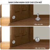  Chặn cửa nam châm inox 304 lực hút cực mạnh chốt chặn chống va đập ồn ào Cho Cửa To Nặng có Phụ Kiện 