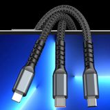  Dây Sạc Tự Ngắt Dây Cáp Sạc Dữ Liệu Sạc Nhanh 100W Micro USB Type C 3 Trong 1 6A 