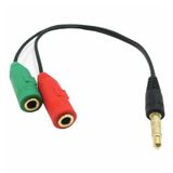  Cáp chia Audio 3.5mm ra mic và loa (Đen đỏ) -dc1014 