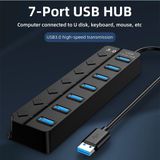  Bộ Hub Chia 4 / 7 Cổng USB 3.0 3.0 5Gbps Có Đèn LED Cho Laptop PC Công Tắc 30CM 