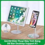  Giá đỡ điện thoại đế tròn bằng nhựa PP, đỡ được máy tính bảng, vừa xem vừa cắm sạc 