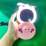  Quạt sạc tích điện mini kèm gương có đèn led cute -dc3747 