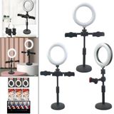  Đèn Livestream 3 in 1 Tích Hợp Giá Đỡ 3 Điện Thoại Có 3 Chế Độ Sáng, Kẹp Điện Thoại Để Bàn Quay Video -dc4761 