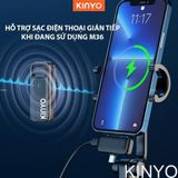  Micro thu âm không dây cài áo Kinyo M36 kèm dock sạc lọc âm chống ồn cao cấp cho Iphone, Android 