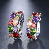  Bông tai khuyên tròn zircon thời trang pha lê Mona Lisa đầy màu sắc -VT13 
