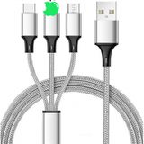  Dây sạc đa năng 3 in 1(microUSB-và Type-C)-Loại cực tốt -dc3801 