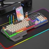  Bàn phím giả cơ gaming XOUNFOX K90 thiết kế viền kim loại 104 phím led 7 màu siêu đẹp tặng kèm kê tay - dc5158 