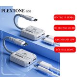  Cáp chia cổng sạc và tai nghe PLEXTONE GS1 hỗ trợ sạc cho điện thoại 15pro, Pad typeC M1, M2 