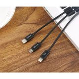  Cáp sạc đa năng Earldom 3 đầu Lightning - MicroUSB - Type-C hỗ trợ sạc nhanh sạc nhanh -dc2589 