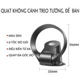 Quạt không cánh SKJ-CR309WD điều khiển từ xa 6 tốc độ điều chỉnh 180 độ phù hợp để bàn và treo tường 