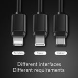  Cáp sạc đa năng Earldom 3 đầu Lightning - MicroUSB - Type-C hỗ trợ sạc nhanh sạc nhanh -dc2589 