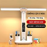  Đèn học chống cận, đèn học để bàn Có màn hình LCD hiển thị đa thông tin 3 màu tùy chỉnh, xoay 180 độ 