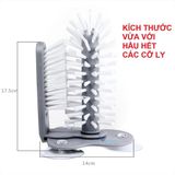  Bàn chải rửa ly cốc Dụng cụ cọ rửa ly tiện lợi, dùng nhà bếp thông minh rửa cốc chén 2 mặt cùng lúc 