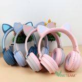  Tai nghe bluetooth 5.0 không dây Mèo đèn LED bass trầm tặng kèm jack 3.5mm -dc4612 