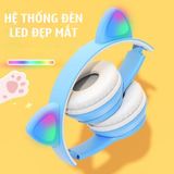  Tai nghe Bluetooth P47M , MZ47 ✔Tai nghe gắn tai mèo dễ thương✔ Phát sáng đèn đầy màu sắc ✔Tai nghe LED có thể gập lại 