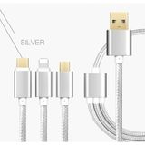  Cáp sạc đa năng 3in1 dây dù cho Lighting Micro USB Type C -DC1058 