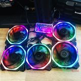  Quạt Tản Nhiệt, Fan Case Coolmoon V2.2 Led nhiều màu 2 Vòng Ring - Không Cần Hub 