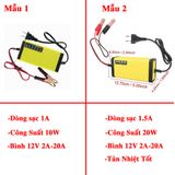  Bộ sạc bình ắc quy  tự động ngắt 12V 2Ah-20Ah sạc acquy xe máy, xe ô tô - tự ngắt khi bình đầy 