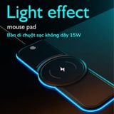  Lót Chuột LED RGB Cảm Ứng Tích Hợp Sạc Không Dây 15W , Pad Chuột Cỡ Lớn - dc5172 