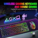  Bộ Bàn Phím Và Chuột Không Dây Gaming Có Đèn Led Pin Sạc ZIYOULANG T87 Tặng Kèm Lót Chuột -DC4749 