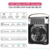  Quạt Điều Hòa Hơi Nước Mini - Quạt Phun Sương Mini Làm Mát Để Bàn 3 chế độ tích hợp đèn led 7 Màu 