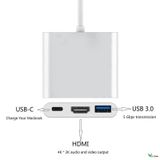  Type C 4K hỗ trợ USB 3.0 3 trong 1 sang Bộ chuyển đổi Hdmi/ Cáp sạc/ Bộ chuyển đổi Usb-C 3.1 -DC4659 