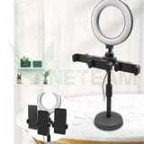  Đèn Livestream 3 in 1 Tích Hợp Giá Đỡ 3 Điện Thoại Có 3 Chế Độ Sáng, Kẹp Điện Thoại Để Bàn Quay Video -dc4761 