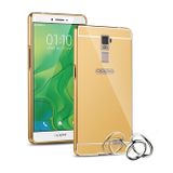  (THANH LÝ)Ốp lưng Mica mạ gương viền nhôm Oppo R7 plus (Vàng) -DC852 