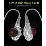  Tai nghe nhét tai có mic HIFI lõi kép siêu bass CK8 -Tặng kèm 4 đầu mút -DC2122 