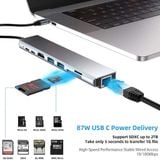  Bộ chuyển đổi đa năng 8 IN 1 cho laptop táo,Dell XPS 13,và thiết bị máy tính ĐT hỗ trợ USB type C 